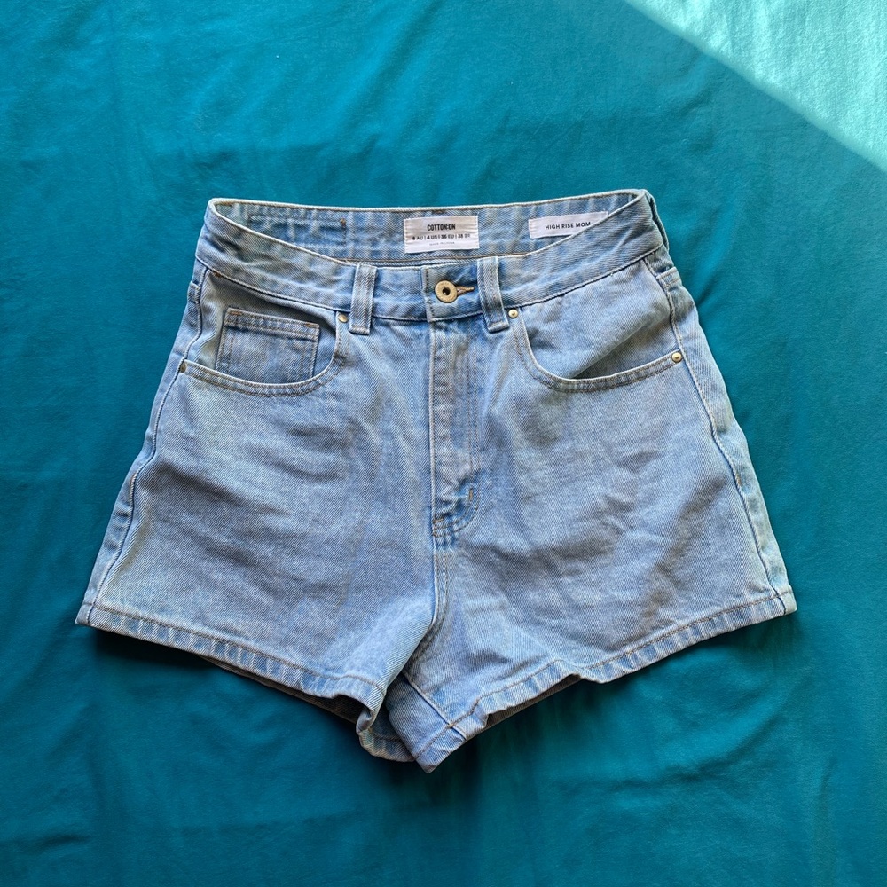 Cotton On High Rise Mom Jean Shorts